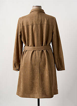 Manteau long fermeture pressionnée sans capuche marron STREET ONE femme