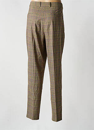 Pantalon chino fermeture zippée sous rabat avec crochet taille haute gris GEISHA femme