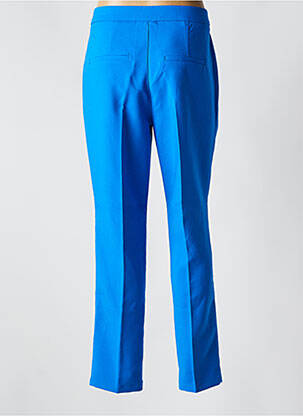 Pantalon chino fermeture zippée sous rabat boutonné taille haute bleu STREET ONE femme