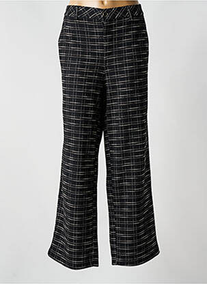 Pantalon large fermeture zippée sous rabat boutonné taille haute noir STREET ONE femme