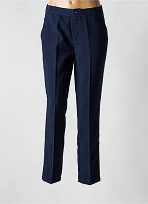 Pantalon chino fermeture zippée sous rabat boutonné taille haute bleu STREET ONE femme