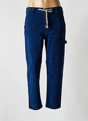 Pantalon droit stretch taille normale bleu PLEASE femme