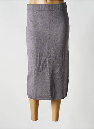 Jupe longue coupe droite gris GEISHA femme