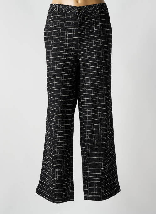 Pantalon large fermeture zippée sous rabat boutonné taille haute noir STREET ONE femme