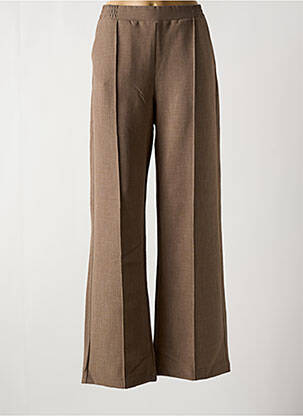 Pantalon droit taille élastique beige GEISHA femme