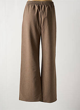 Pantalon droit taille élastique beige GEISHA femme
