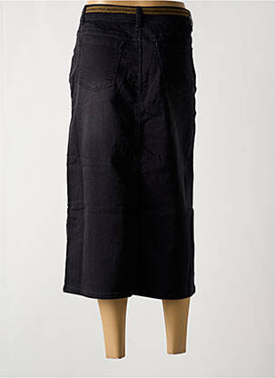 Jupe mi-longue coupe droite noir GEISHA femme