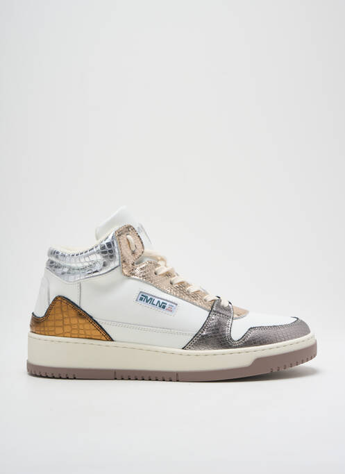 Baskets bout rond talon plat jusqu'à 3cm blanc MELINE femme