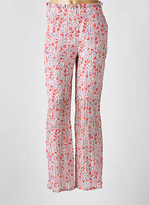 Pantalon droit tissage popeline taille normale rouge MINIMUM femme