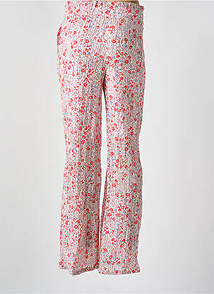 Pantalon droit tissage popeline taille normale rouge MINIMUM femme