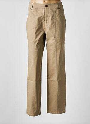 Pantalon chino tissage popeline taille normale marron MINIMUM femme