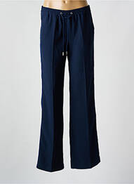Pantalon droit tissage crêpe taille normale bleu I.CODE (By IKKS) femme