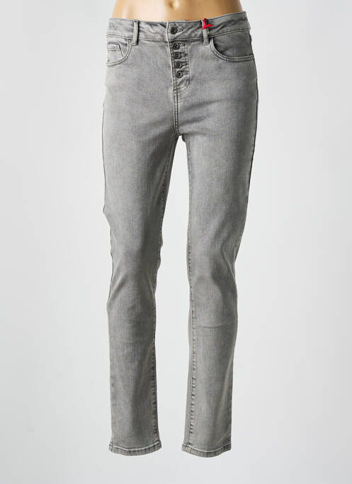 Jeans coupe slim gris I.CODE (By IKKS) pour femme
