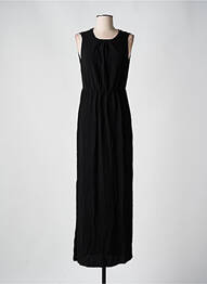 Robe longue tissage crêpe sans manche noir MINIMUM femme