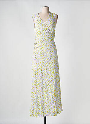 Robe longue imprimé fantaisie sans manche jaune MINIMUM femme