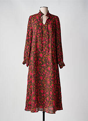 Robe longue manches longues manches longues rose MINIMUM femme