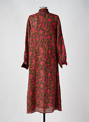Robe longue manches longues manches longues rose MINIMUM femme