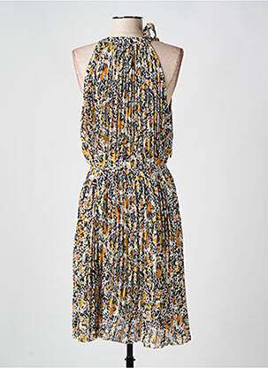 Robe mi-longue imprimé fleurs sans manche jaune MINIMUM femme