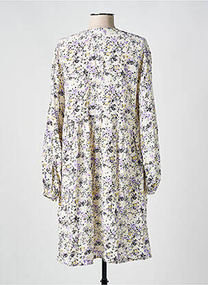 Robe mi-longue imprimé fleurs manches longues violet MINIMUM femme
