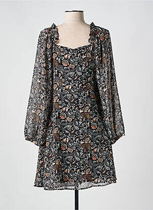 Robe courte coupe fluide manches longues noir I.CODE (By IKKS) femme