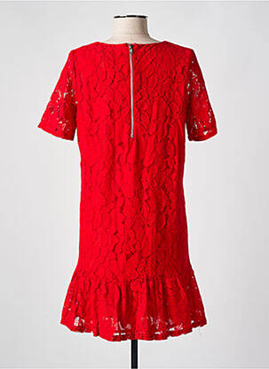 Robe courte fermeture zippée au dos manches courtes rouge MINIMUM femme