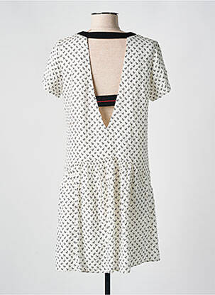 Robe courte coupe fluide manches courtes beige I.CODE (By IKKS) femme