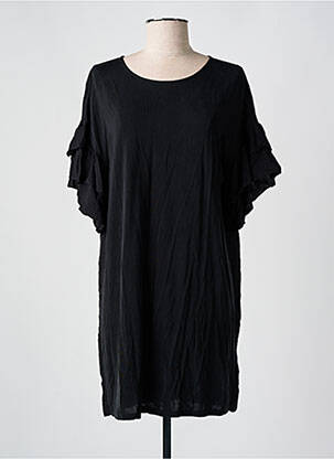 Robe courte coupe fluide manches courtes noir MINIMUM femme