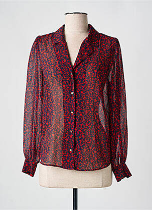Chemisier imprimé fleurs manches longues bleu I.CODE (By IKKS) femme