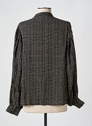 Chemisier tissage crêpe manches longues noir MINIMUM femme
