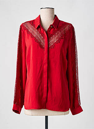Chemisier tissage crêpe manches longues rouge I.CODE (By IKKS) femme
