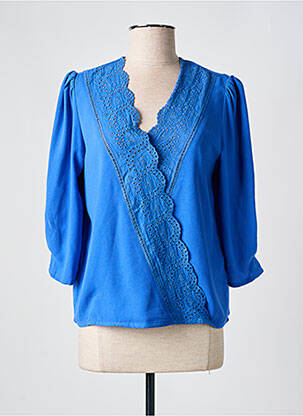 Blouse légère et transparente manches 3/4 bleu I.CODE (By IKKS) femme
