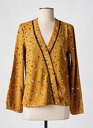 Blouse imprimé fleurs manches longues jaune I.CODE (By IKKS) femme