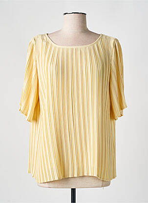 Top coupe fluide manches courtes jaune MINIMUM femme