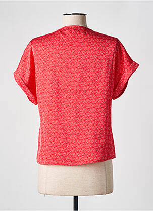 Top tissage crêpe manches courtes rouge I.CODE (By IKKS) femme