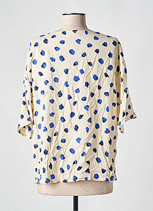 Blouse tissage popeline manches courtes beige MINIMUM femme