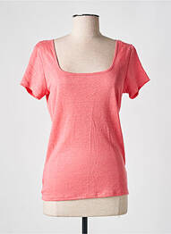 T-shirt stretch manches courtes rose I.CODE (By IKKS) femme