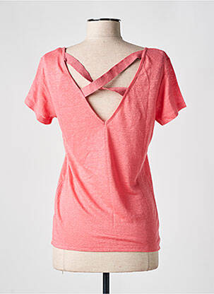 T-shirt stretch manches courtes rose I.CODE (By IKKS) femme