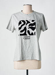 T-shirt sérigraphie floquée manches courtes gris MINIMUM femme