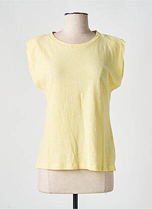 T-shirt stretch manches courtes jaune I.CODE (By IKKS) femme