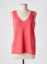 Pull tissage chiné manches courtes rose MINIMUM femme