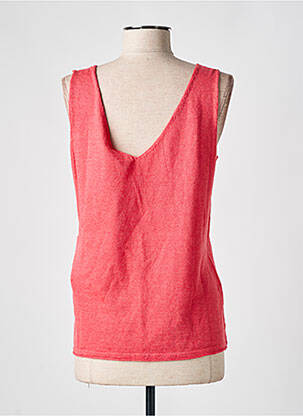Pull tissage chiné manches courtes rose MINIMUM femme