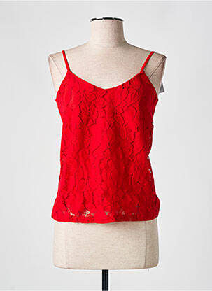 Top manches bretelles ajustables fines bretelles rouge MINIMUM femme