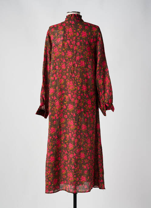 Robe longue manches longues manches longues rose MINIMUM femme