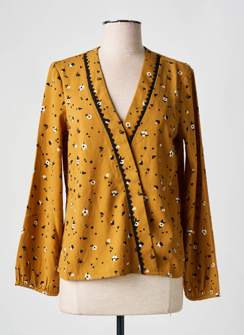 Blouse imprimé fleurs manches longues jaune I.CODE (By IKKS) femme