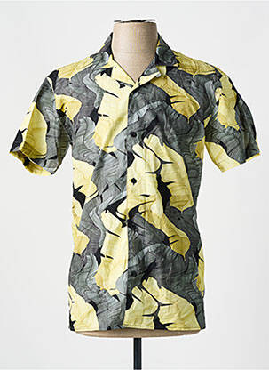 Chemise manches courtes imprimé fantaisie jaune MINIMUM homme
