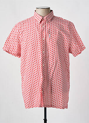 Chemise manches courtes imprimé fantaisie rouge BEN SHERMAN homme