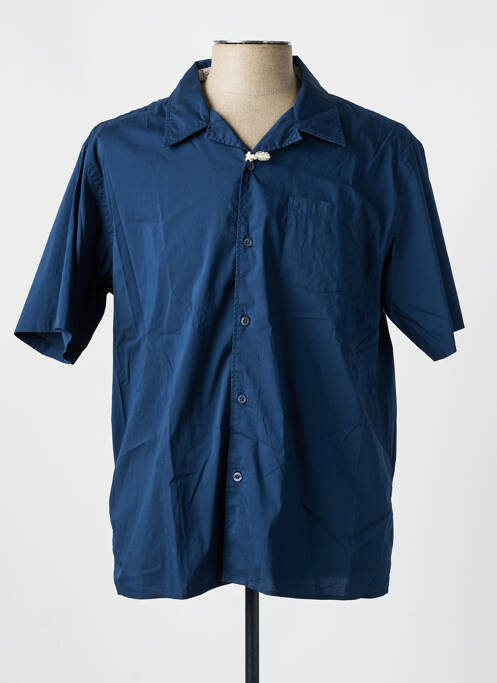 Chemise manches courtes coupe droite bleu FIL NOIR homme