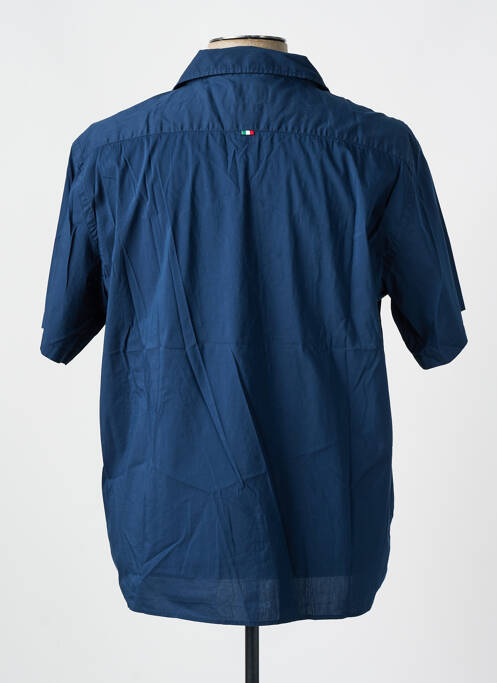 Chemise manches courtes coupe droite bleu FIL NOIR homme