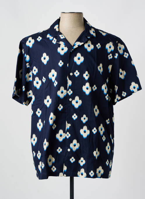 Chemise manches courtes coupe droite bleu MINIMUM homme