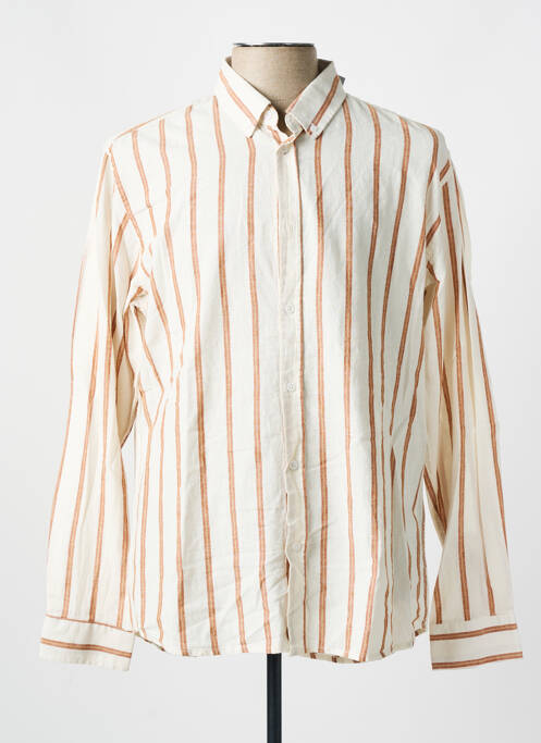 Chemise manches longues beige MINIMUM pour homme